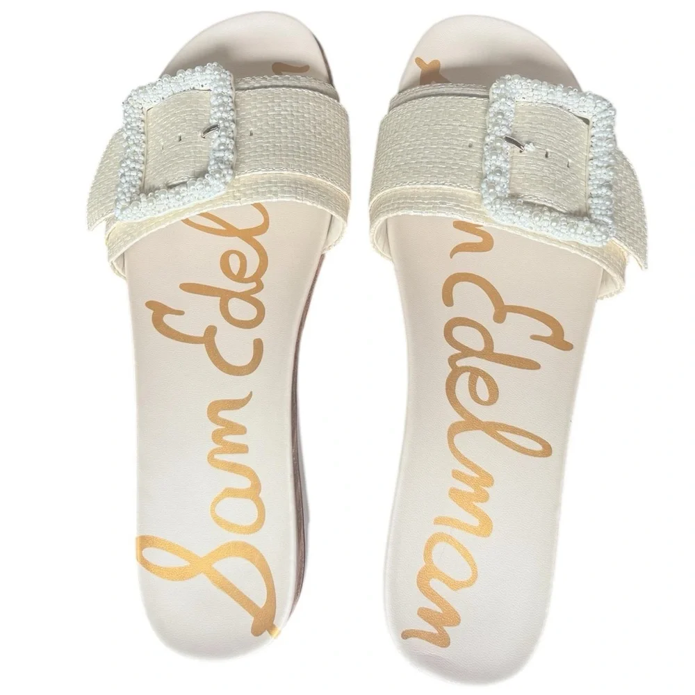 Sam Edelman Cream Slide Sandals - Picture 11 of 11